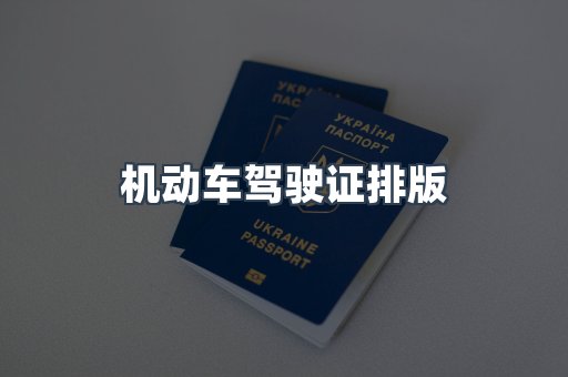 机动车驾驶证排版